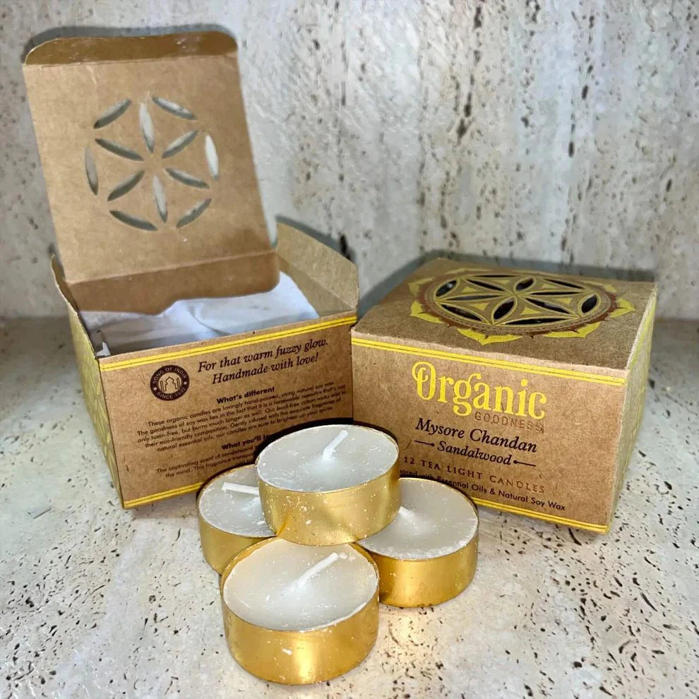 Organic Goodness - Tealight Candles SANDALWOOD 12 candles